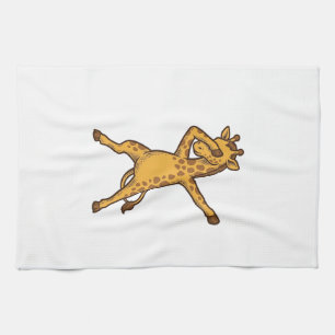 Linge De Cuisine Conception de T-Shirt de gravure vintage de girafe