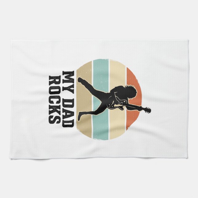 Linge De Cuisine Conception de T-shirt de guitare vintage au couche (Horizontal)