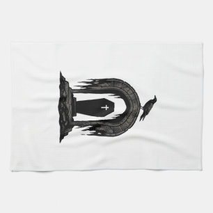 Linge De Cuisine Conception de T-shirt silhouette de tombe de cimet