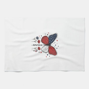 Linge De Cuisine Conception de T-shirt vintage papillon patriotique