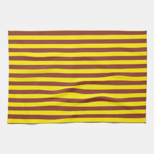 Linge De Cuisine Conception des rayures jaunes et Brown