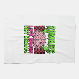 Linge De Cuisine Conception d'horreur vintage Amour de zombies cerv