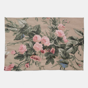 Linge De Cuisine Conception Florale Rose et Taupe