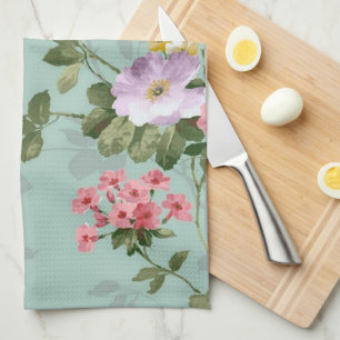 Linge De Cuisine Conception vintage de fleurs vertes