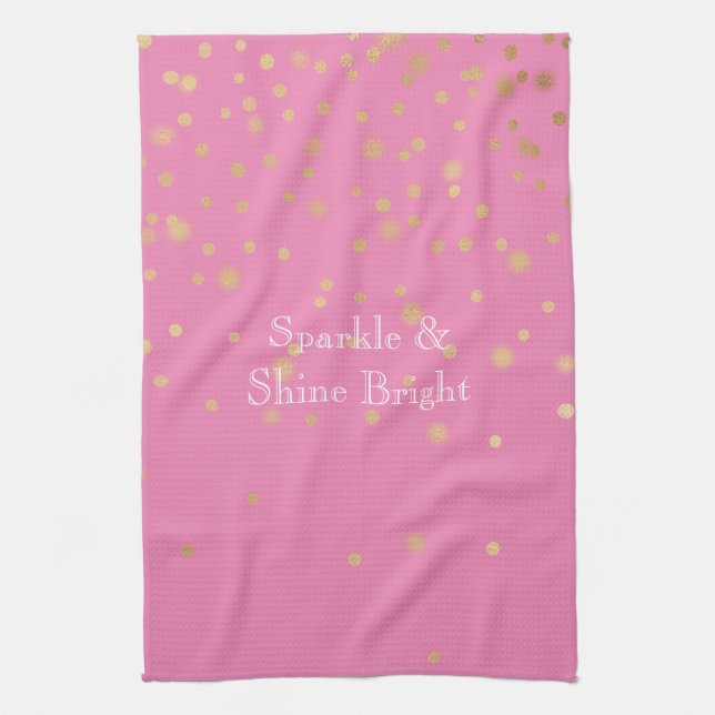 Linge De Cuisine Confetti en or rose (Vertical)