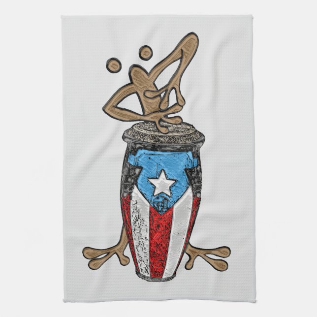 Linge De Cuisine Conga Coqui Taino  (Vertical)
