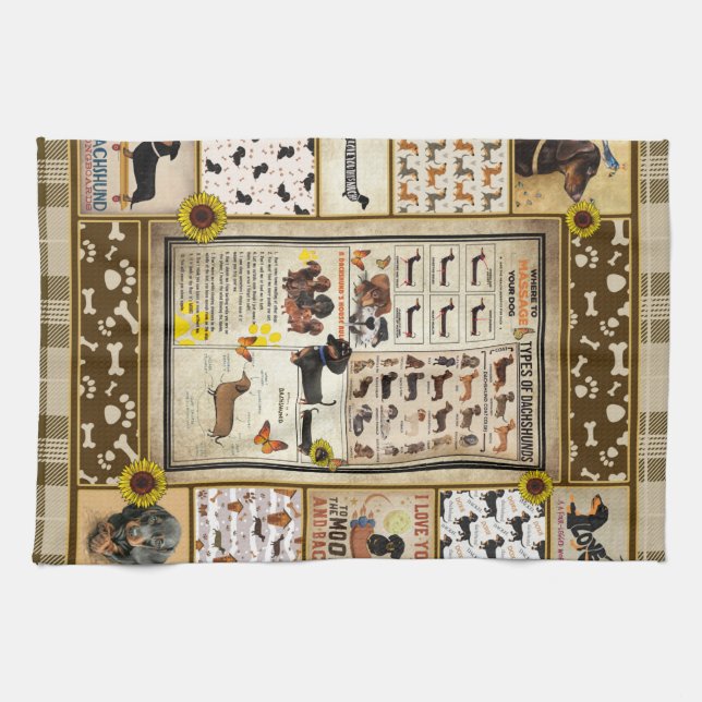 Linge De Cuisine Connaissances Dachshund personnalisées Beau cadeau (Horizontal)