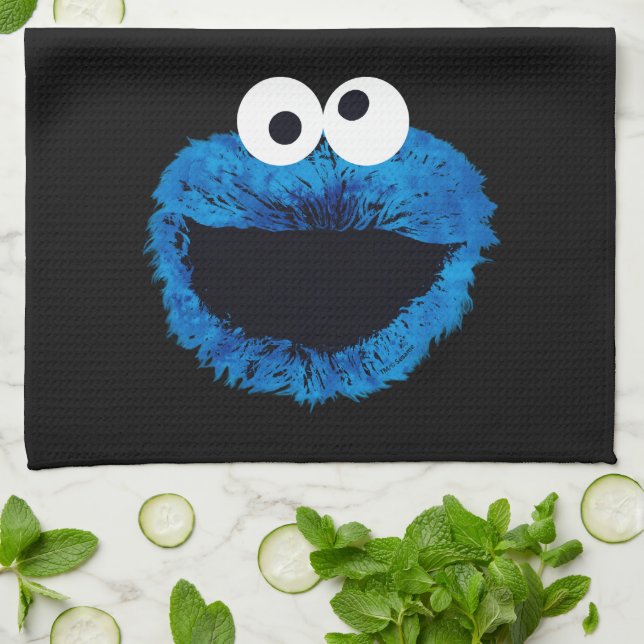 Linge De Cuisine Cookie Monster | Tendance de l'aquarelle (Plié)