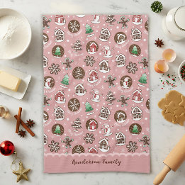 Linge De Cuisine Cookies de Noël doux en lunettes Hiver personnalis