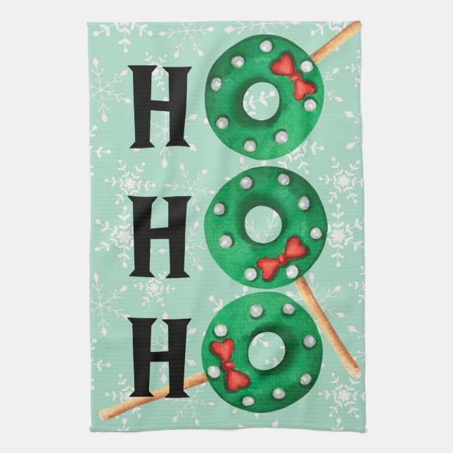 Linge De Cuisine Cookies de Noël Funny Ho Ho Ho Snowflake Plat (Vertical)