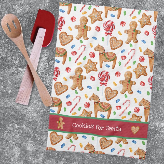 Linge De Cuisine Cookies de Noël pour Père Noël White (Créateur téléchargé)