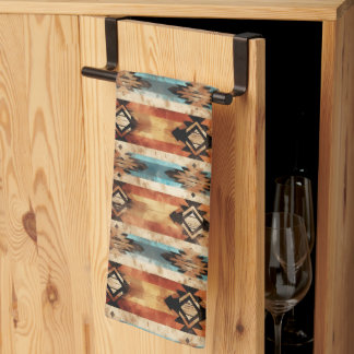 Linge De Cuisine Cool Aztec Western faux bois carrelé motif