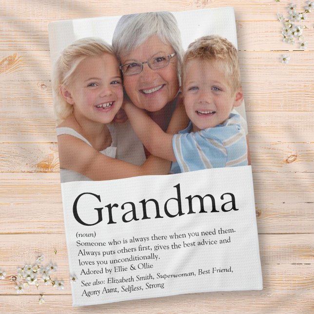 Linge De Cuisine Cool photo amusant Grandma Grand-mère Définition (Fun Photo Cool Grandma Grandmother Definition Kitchen Towel)