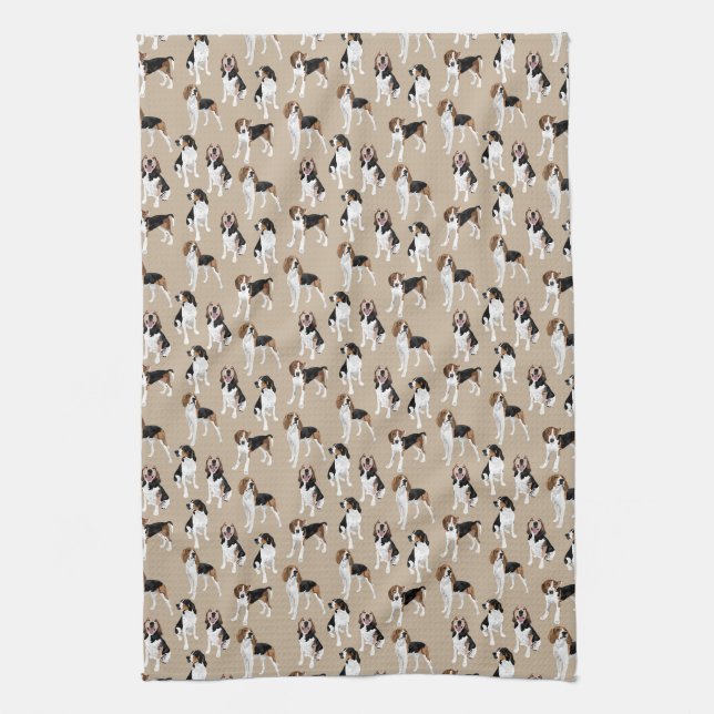 Linge De Cuisine Coonhound de marcheur de Treeing sur bronzage (Vertical)