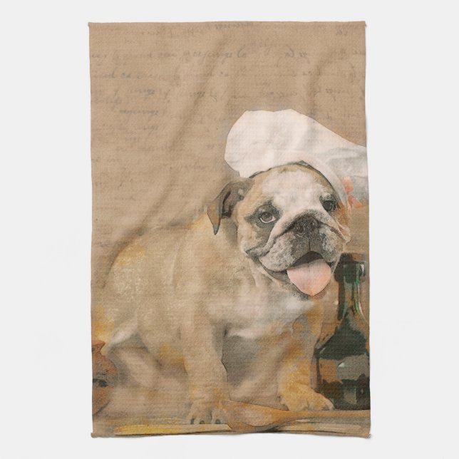 Linge De Cuisine Copie anglaise de cuisine de chef de bouledogue (Vertical)