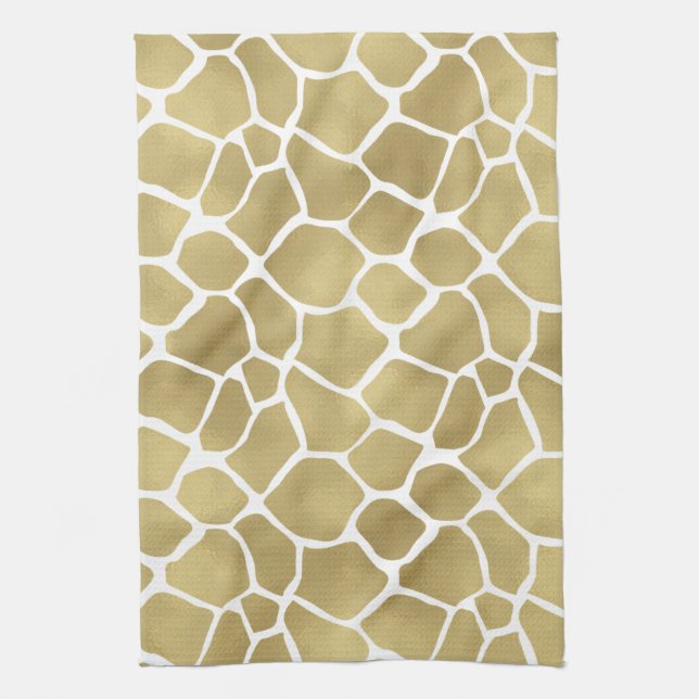 Linge De Cuisine Copie chic de girafe d'or (Vertical)