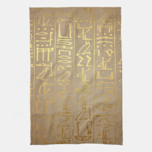 Linge De Cuisine Copie égyptienne de papier de hiéroglyphes d'or