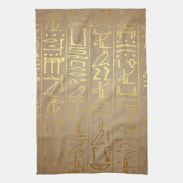 Linge De Cuisine Copie égyptienne de papier de hiéroglyphes d'or (Vertical)