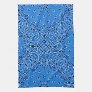 Linge De Cuisine Copie occidentale bleue d'écharpe de Bandana de