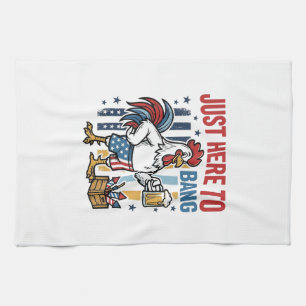 Linge De Cuisine Coq Patriotique Feu d'Artifice Vintage Design de T