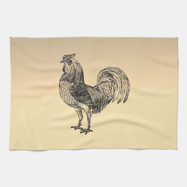 Linge De Cuisine Coq rustique  (Horizontal)