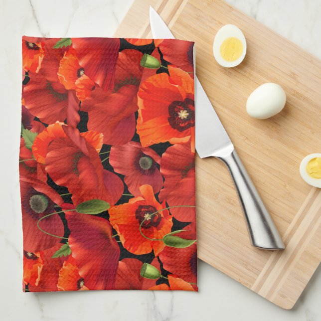 Linge De Cuisine Coquelicot (Quart Plié)