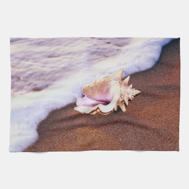 Linge De Cuisine Coquillage sur la plage (Horizontal)
