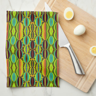 Linge De Cuisine Coquilles de cowrie géométriques afrocentriques
