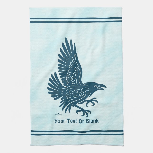 Linge De Cuisine Corbeau bleu dansant (Vertical)
