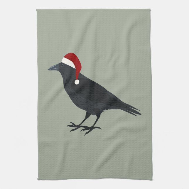 Linge De Cuisine Corbeau de Noël (Vertical)