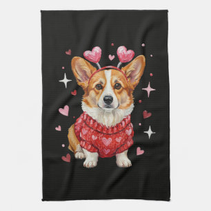 Linge De Cuisine Corgi Mignon Cœur Saint Valentin