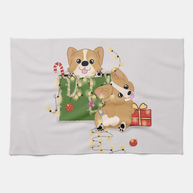 Linge De Cuisine Corgis (Horizontal)
