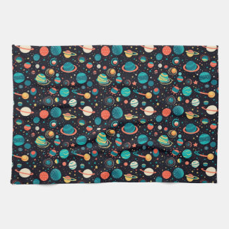 Linge De Cuisine Cosmic Pattern Planets and Stars