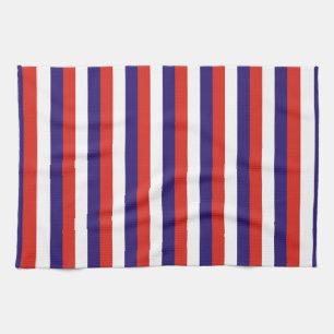 Linge De Cuisine Costa Rica laos drapeau bandes bleu rouge blanc mo