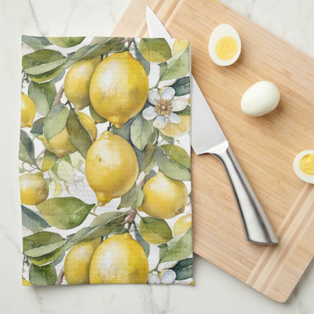 Linge De Cuisine Côte italienne des citrons d'Amalfi (Quart Plié)