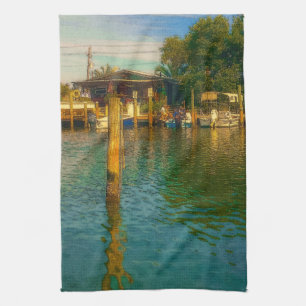 Linge De Cuisine Coucher de soleil à l'ancien trou d'eau
