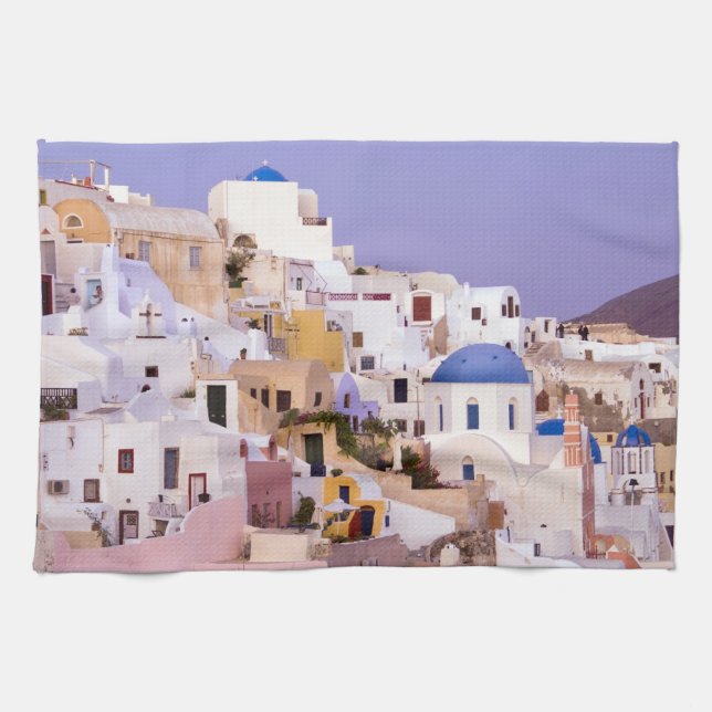 Linge De Cuisine Coucher de soleil à Oil, Santorin 2 (Horizontal)