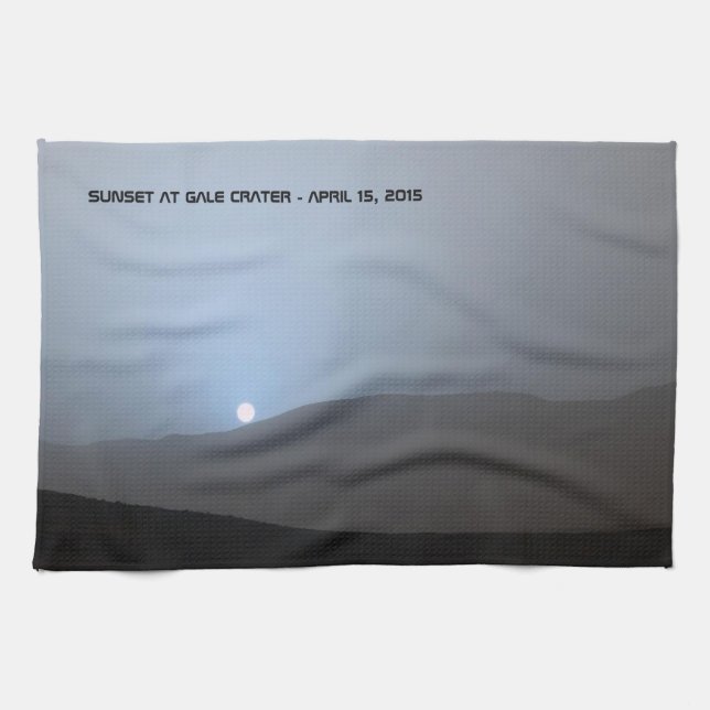 Linge De Cuisine Coucher de soleil bleu martien (Horizontal)