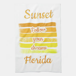 Linge De Cuisine Coucher de soleil mignon en Floride