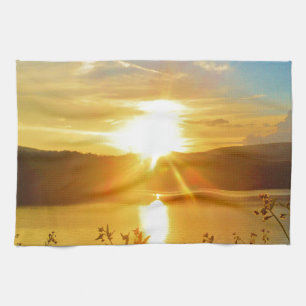 Linge De Cuisine Coucher de soleil sur le lac Arrowhead