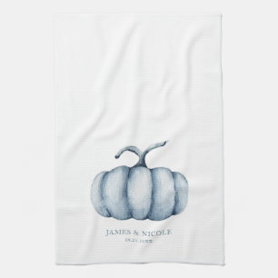 Linge De Cuisine Couleur d'aquarelle citrouille personnalisée Thank