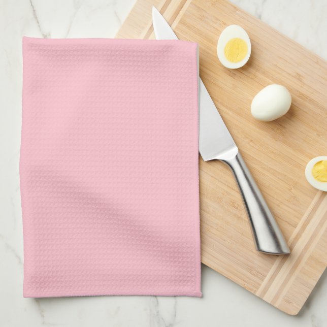 Linge De Cuisine Couleur solide rose (Quart Plié)