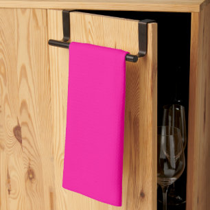 Linge De Cuisine Couleur solide rose néon