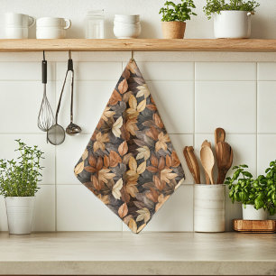 Linge De Cuisine Couleurs automne Feuilles automne Motif aquarelle