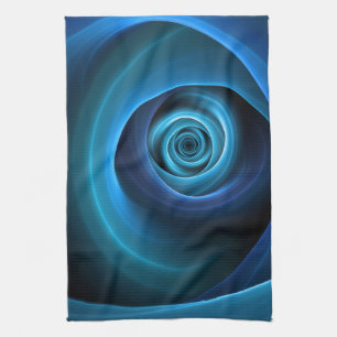 Linge De Cuisine Couleurs bleu spirale 3D Art Abstrait fractal mode