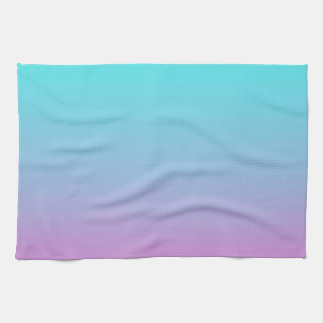 Linge De Cuisine Couleurs de sirène dégradé rose pourpre aquombre (Horizontal)