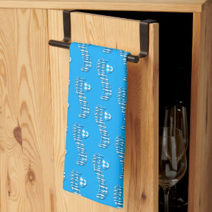 Linge De Cuisine Couleurs du drapeau blanc et bleu Coeur Oktoberfes