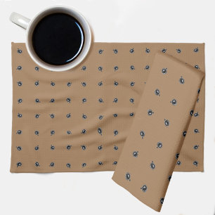 Linge De Cuisine Coupes de café noir et blanc Motif Brown