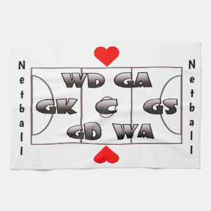 Linge De Cuisine Cour de net-ball et conception de coeur de