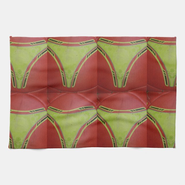 Linge De Cuisine Courbes jaunes dorées.JPG (Horizontal)